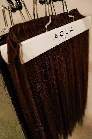 Aqua hand tied extensions | Third Ward